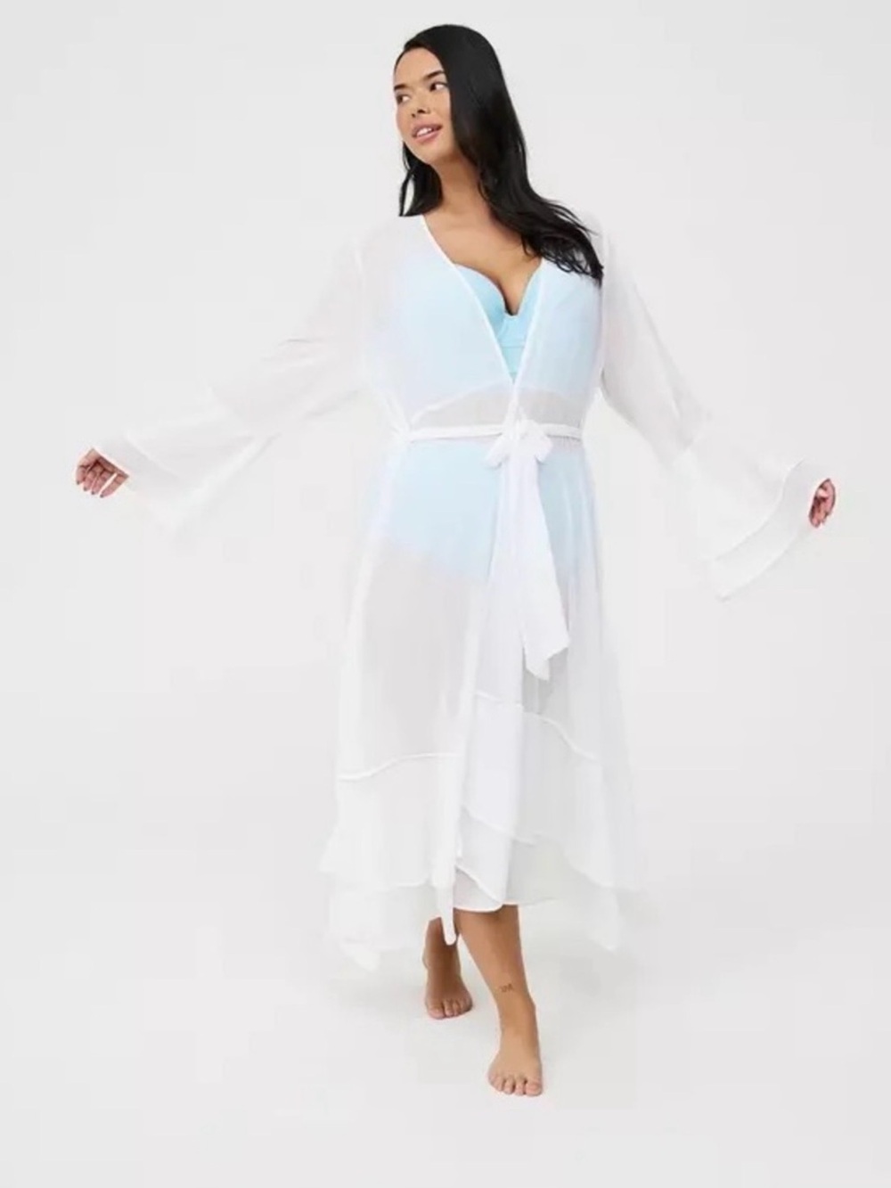 Torrid Chiffon Ruffle Kimono Swim
Cover-Up
